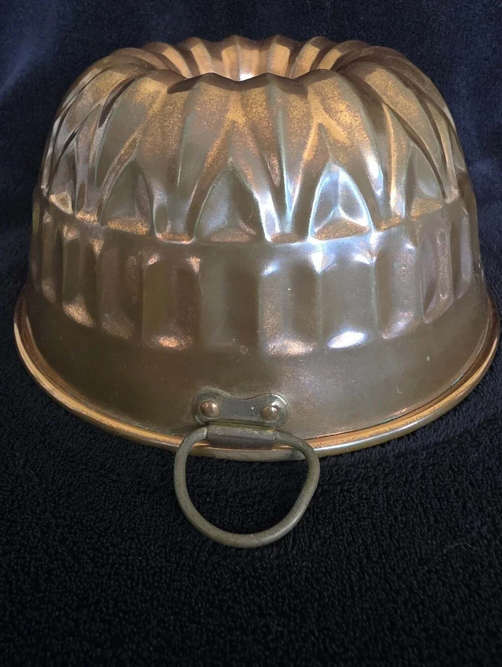 Vintage Copper Tone Bundt Jello Mold Made in Korea Wall Decor 8”